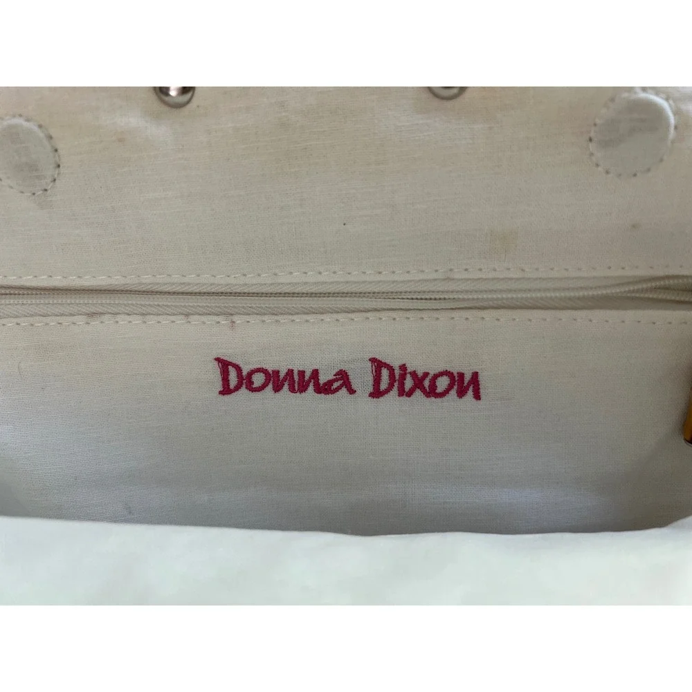 Donna Dixon Bamboo Handle Pink Geometric Print‎ Clutch Magnetic Closure Casual
